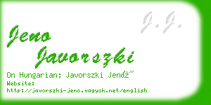 jeno javorszki business card